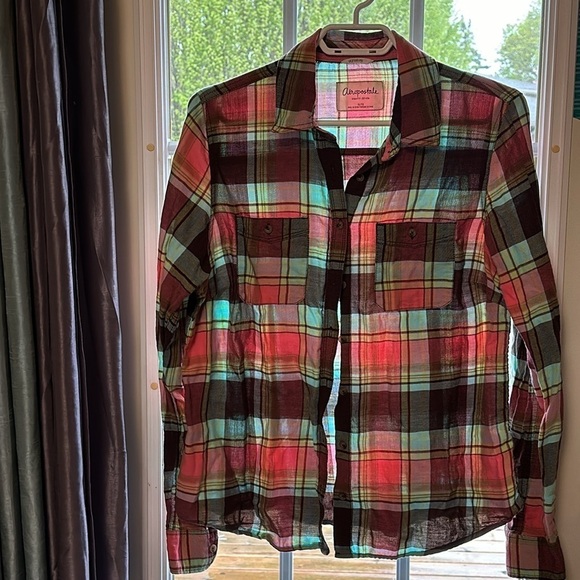 Aeropostale  Pastel Plaid 100% Cotton - Picture 2 of 3